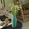 Uniquewise 10" H Decorative Ceramic Round Sharp Concaved Top Vase Centerpiece Table Vase Green, Large QI004346.L - alternate 2